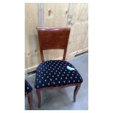Pair of Solid Cherry wood upholstered dining chairs