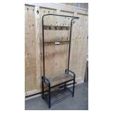 industrial Style Entryway hall tree with bench and shoe rack