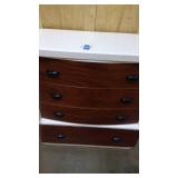 Harmony House Two Toned white and wood refurbished vintage chest of drawer