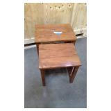 set of solid wood mission style nesting tables