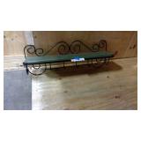 Vintage Ornate Decorative wall shelf with hooks 30.5"