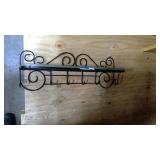 Vintage Ornate Decorative wall shelf with hooks 30.5"