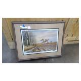 Rustic framed and matted limited edition print titled "November Fields" by artist Rhynard Klingbeil 31"x24"