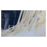 Rustic wood and bullet casing framed black lab painting 27"x23"