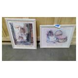 set of framed Beatrix Potter pictures