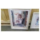 set of framed Beatrix Potter pictures