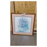 matted and framed 29"x29" floral painting