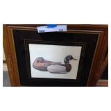 Set of 3 framed and matted duck paintings 16"x 14"