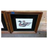 Set of 3 framed and matted duck paintings 16"x 14"