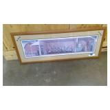 Framed and matted Dinner for Threshers print by Grant Wood 51"x19"