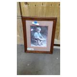 Vintage lithograph print framed and matted 19"x23"