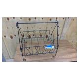 Vintage black wire magazine rack