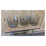 Set of 3 decorative metal baskets