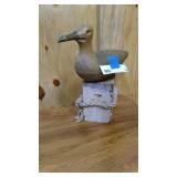 Handcrafted vintage shorebird wood sculpture 12"