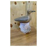 Handcrafted vintage shorebird wood sculpture 12"