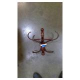 Antique French thonet style elm bentwood coat and hat rack