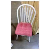 Light wood and white kitchen table with 3 solid wood chairs
