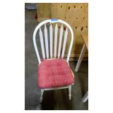 Light wood and white kitchen table with 3 solid wood chairs