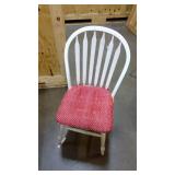Light wood and white kitchen table with 3 solid wood chairs