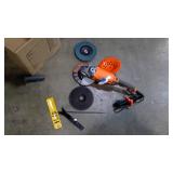 Rigid 7" Corded twist handle angle grinder with spare discs