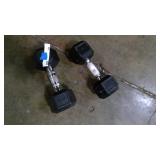 Set of Rubber coated 20 lb dumbells