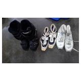 Trak cross county ski shoe size 43, Aplina size 40, and ski boots Anthea Lange size 26.5