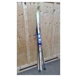 Spoke telemark cross country skis and Alpina poles