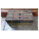 Antique flat top steamer trunk