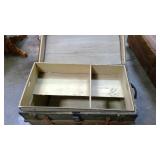 Antique flat top steamer trunk