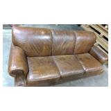 Dark brown 3 seat leather sofa