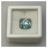 4.30  Ct Vvs 1 Vivid Blue Moissanite Diamond Lab Created In Protective Case