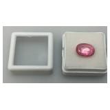 6.45 Lab Created Ct Oval cut Pink Kunzite Stone In Protective Case