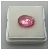 6.45 Lab Created Ct Oval cut Pink Kunzite Stone In Protective Case