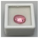 6.45 Lab Created Ct Oval cut Pink Kunzite Stone In Protective Case