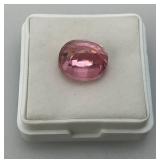 10.80 Lab Created Ct Oval cut Pink Kunzite Stone In Protective Case