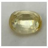 14.70 Cts Lab Created Yellow Sapphire Cushion Cut Loose Gemstone In Protective Case