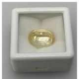 14.70 Cts Lab Created Yellow Sapphire Cushion Cut Loose Gemstone In Protective Case