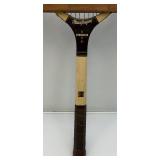 Vintage Wooden MacGregor Commander Tennis Racket With Wooden Holder