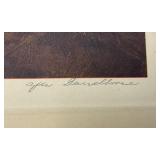Very Old Lucien Dasselborne Signed Color Etching With Press Marks In Paper 19 1/4" x 21 1/2"