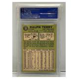PSA EX 5 Graded 1967 TOPPS Ralph Terry Mets Facsimile Autographed Card