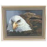 16" x 18" Framed Behind Glass And Matted Mario Fernandez Eagle Print