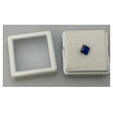 GDL Gemstone And Diamond Identification Laboratory Natural Blue Sapphire Gemstones .60Ct Princess Cut Gemstone With Card