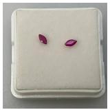 GDL Gemstone And Diamond Identification Laboratory Natural Red Ruby Marquise 4x2MM Gemstone With Card