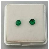 GDL Gemstone And Diamond Identification Laboratory Natural Green Emerald Round 4.00 MM Gemstone With Card