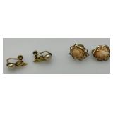 1/20th 12Kt GF Earrings 2.41 Grams Overall And Misc. Cameo Earrings