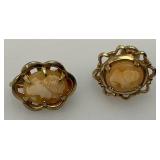 1/20th 12Kt GF Earrings 2.41 Grams Overall And Misc. Cameo Earrings