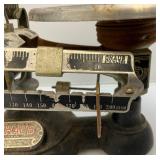 Antique Ohaus Scale And Kodak Red Filtered Dark Room Light