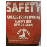Vintage Metal National Oil Seals Safety Cabinet for Shop