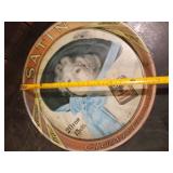 Vintage Satin Cigarette Metal Tray 14" Diameter