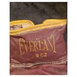 Pair of Vintage Maroon and Gold Everlast Boxing Gloves 9oz